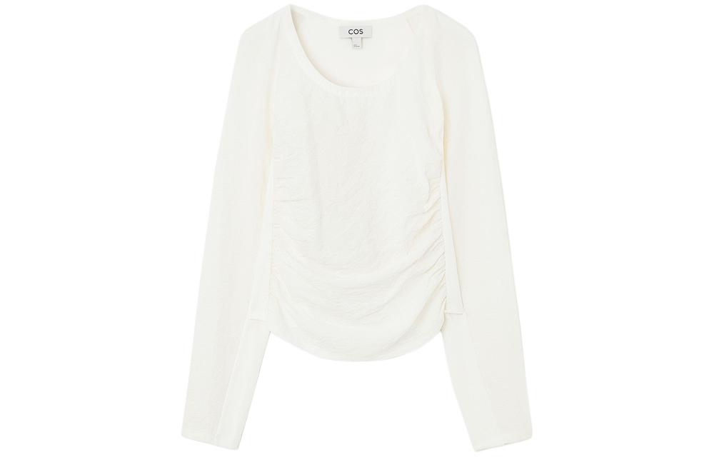 COS T Shirts Women's Ivory Crew Neck Moderate Other
