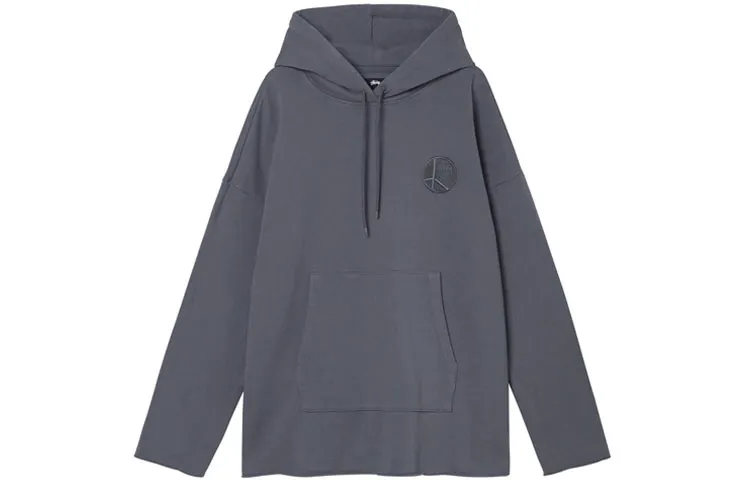 Stussy Sweatshirts Women's Gray Hooded (Non-detachable) Moderate Straight Fit