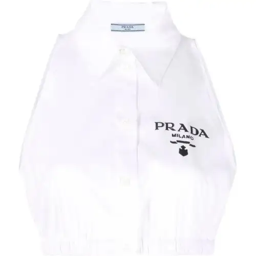 PRADA Shirts Women's White Lapel Moderate