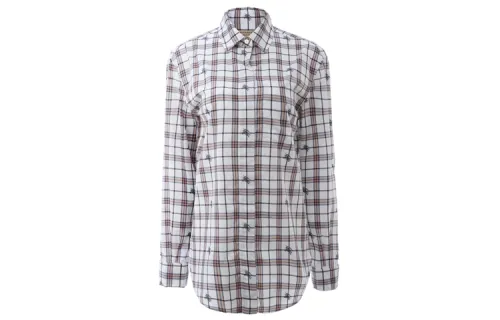 Burberry Shirts Women's Ecru Pointed Collar Moderate Shirt