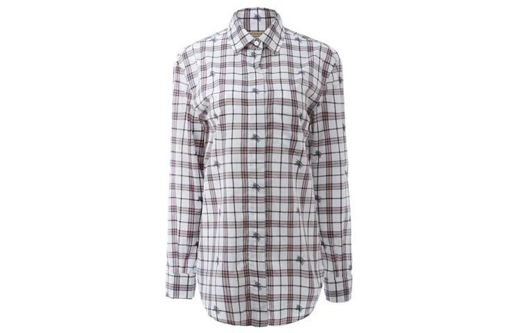 Burberry Shirts Women's Ecru Pointed Collar Moderate Shirt