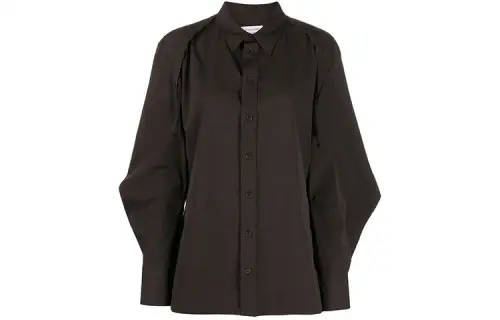 Bottega Veneta Shirts Women's Brown Lapel Moderate Shirt
