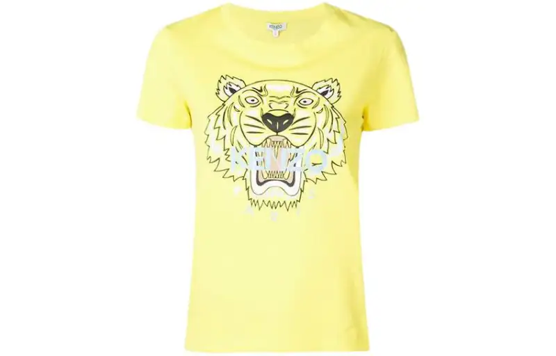 KENZO T Shirts Women's Yellow Crew Neck Moderate Straight Fit