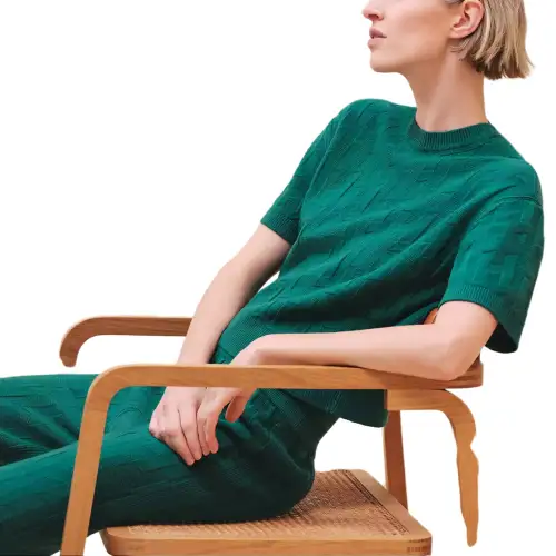 HERMES Sweaters Women's Green Crew Neck Moderate Other