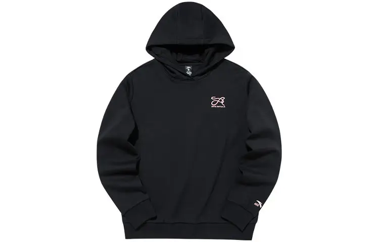 ANTA Sweatshirts Women's Black Hooded Thickened Regular