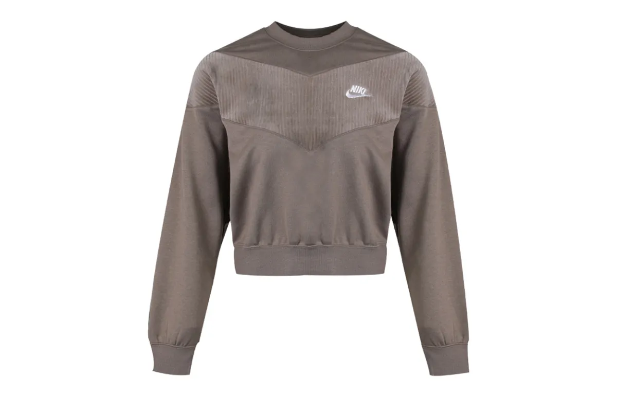 Nike Sweatshirts Women's Black Gray Crew Neck Moderate Regular