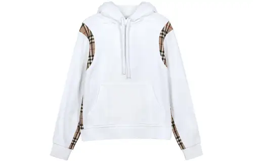 Burberry Vintage Check Panel Oversized Hoodie 'White'