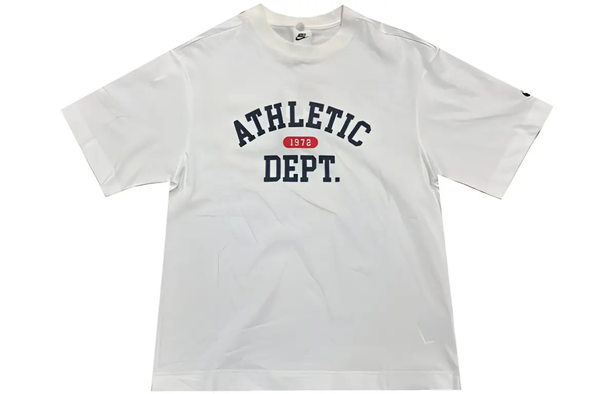 Nike T-Shirts Women's White Crew Neck Moderate Straight Fit