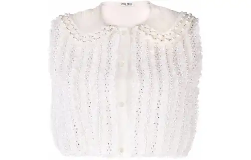 MIU MIU Shirts Women's White Peter Pan Collar Moderate