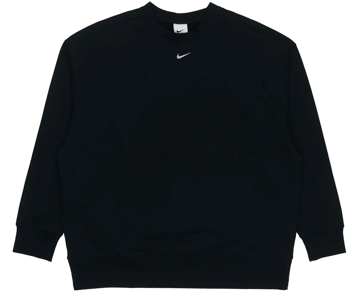 Nike Women'ss Logo Knit Crewneck Pullover Sweatshirt Black