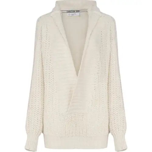 DIOR Sweaters Women's White V Neck Moderate Other