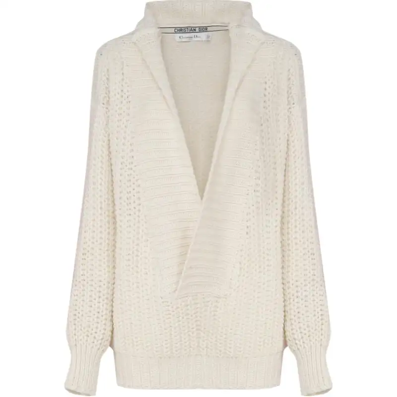 DIOR Sweaters Women's White V Neck Moderate Other
