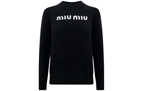 Miu Miu logo-jacquard cashmere jumper
