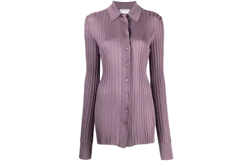 Bottega Veneta Shirts Women's Purple Lapel Moderate Shirt