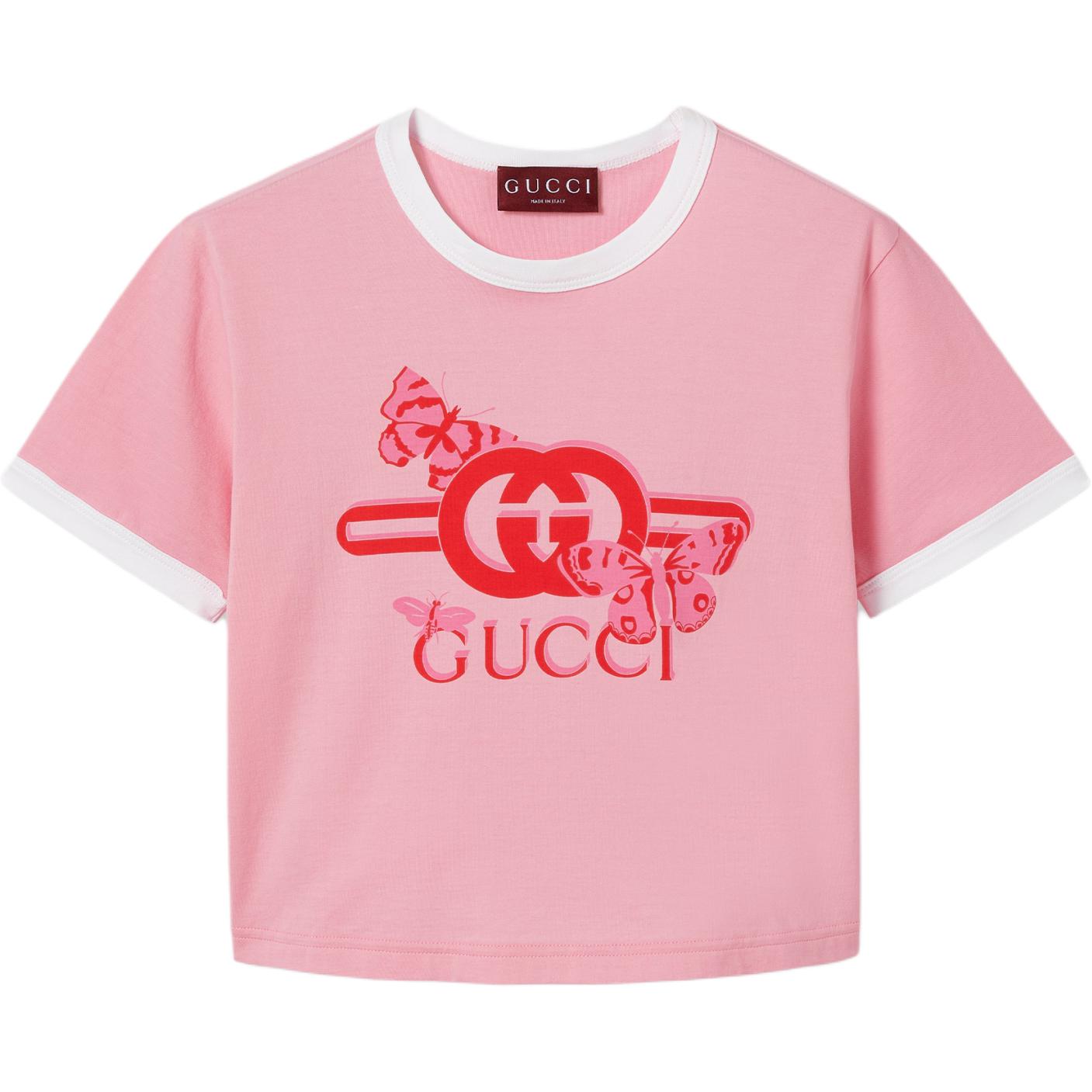 Женские футболка Gucci GUCCI FW24 Logo T (розовая)