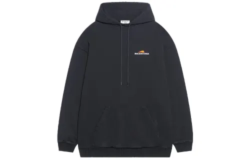 Balenciaga Sweatshirts Women's Black Hooded Moderate Regular