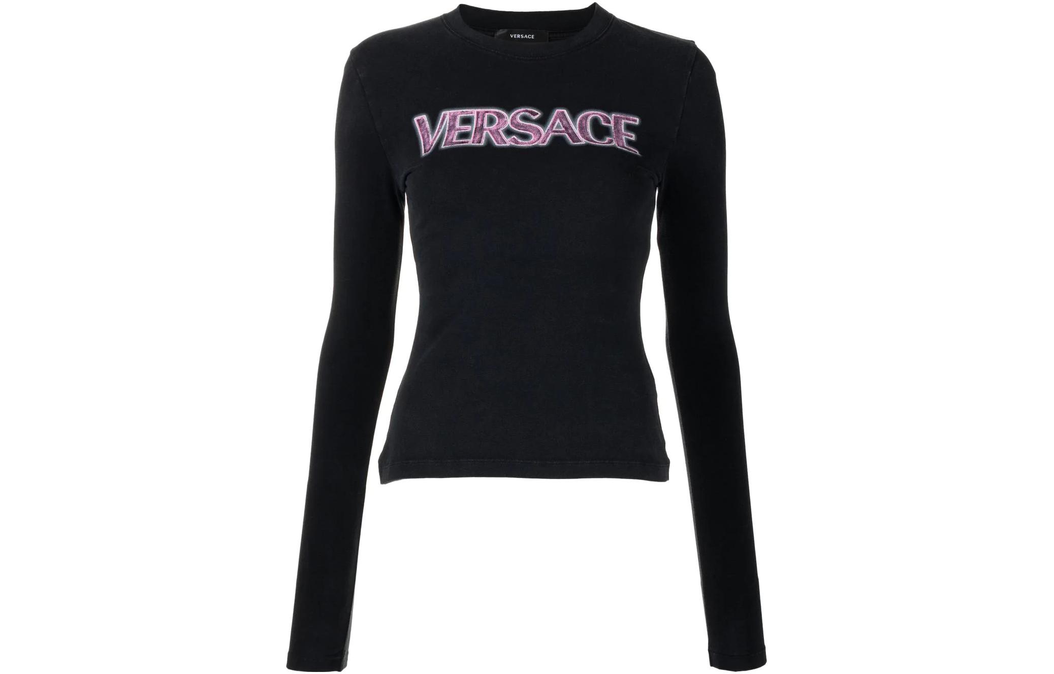 Женская футболка Versace 1008002-1A06534-2B110 (черная)