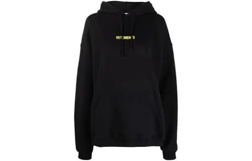 Vetements Sweatshirts Women's Black Hooded Moderate Regular