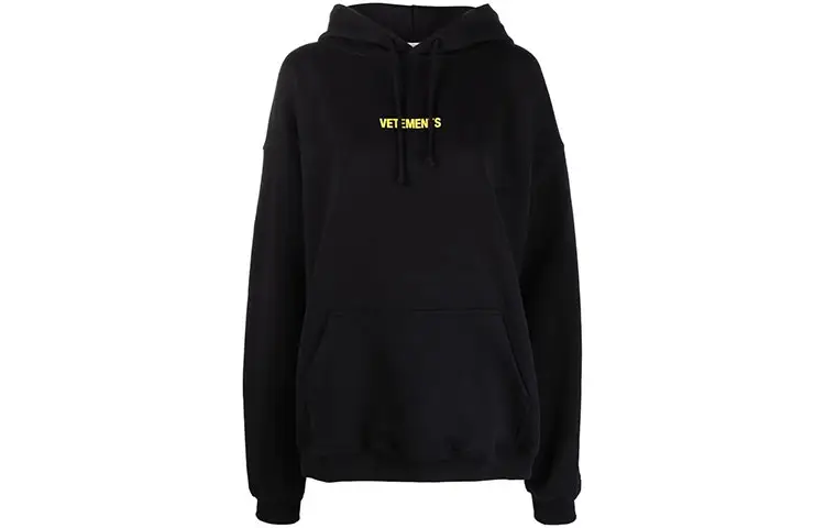 Vetements Sweatshirts Women's Black Hooded Moderate Regular