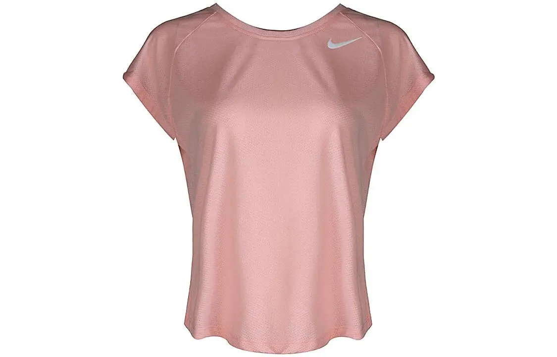 Nike T-Shirts Women's Pink Crew Neck Thin Straight Fit