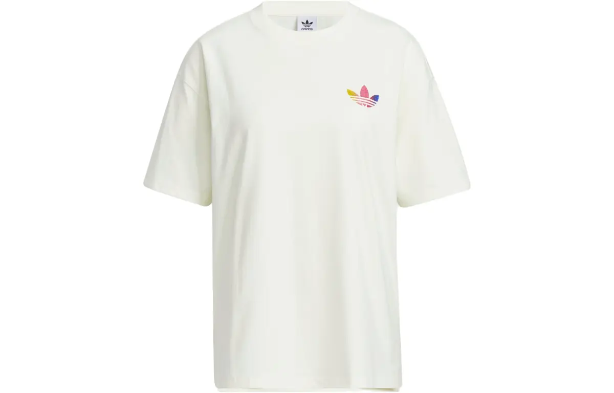 adidas originals Ribbed Crewneck Short Sleeve Tee 'Off White'