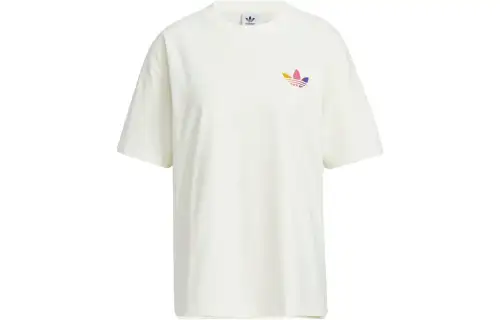 adidas originals Ribbed Crewneck Short Sleeve Tee 'Off White'