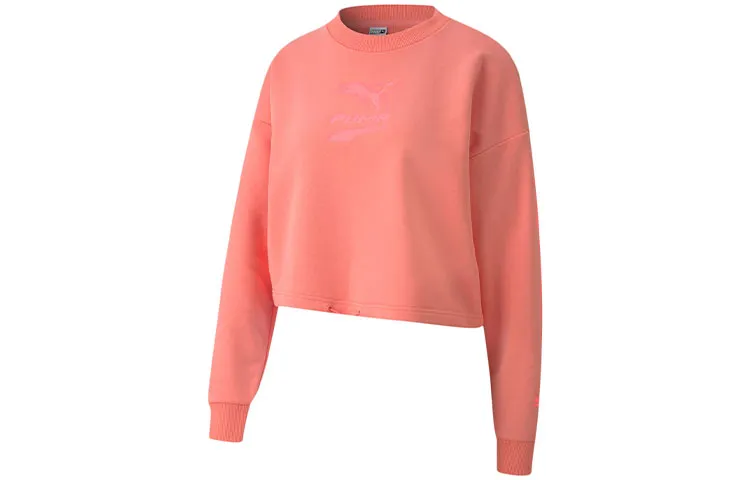 PUMA Mercedes Collection Sweatshirts Women's Salmon Red Crew Neck Moderate Regular