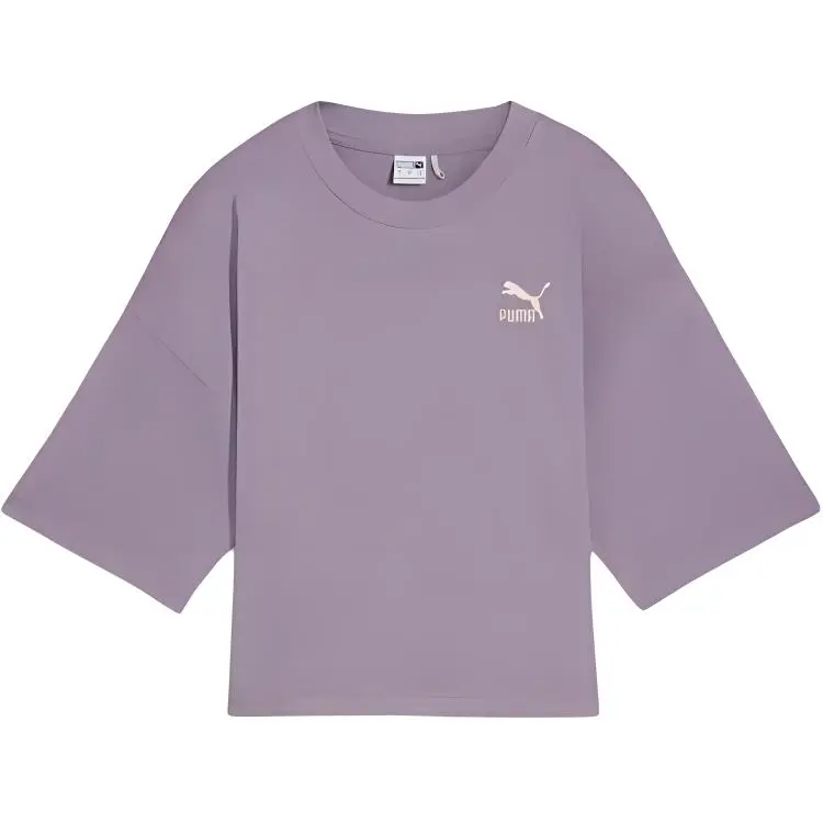 PUMA T-Shirts Women's Purple Crew Neck Moderate Other