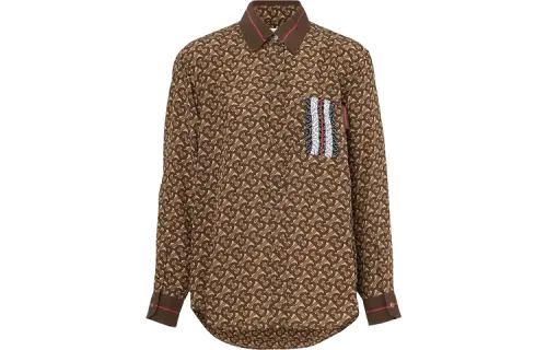 Burberry Shirts Women's Umber Lapel Moderate Shirt