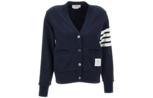 THOM BROWNE Tom Brown V-neck versatile fashionable simple knitted sweater for women