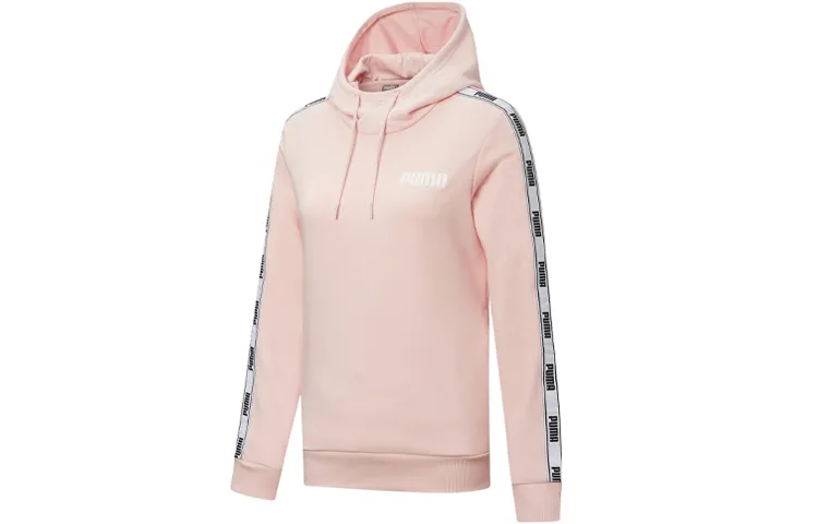 PUMA Sweatshirts Women's Pink Hooded Moderate Regular