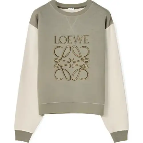 LOEWE Sweatshirts Women's Green Crew Neck Moderate Regular