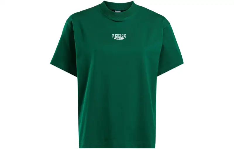 Reebok T Shirts Women's Green Crew Neck Moderate Straight Fit