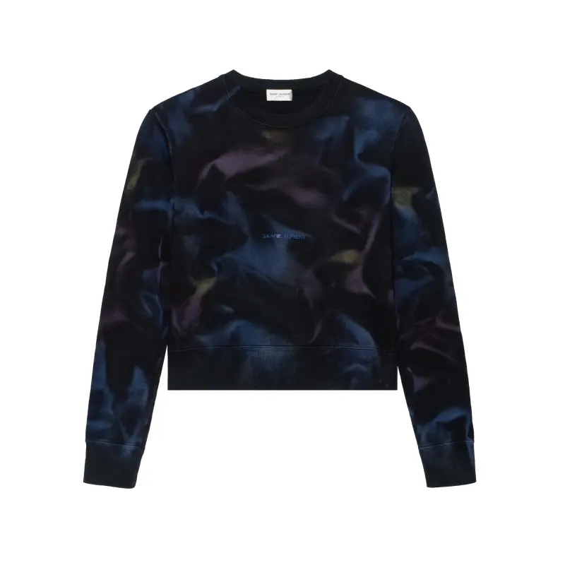 SAINT LAURENT Sweatshirts Women's Black Crew Neck Moderate Regular