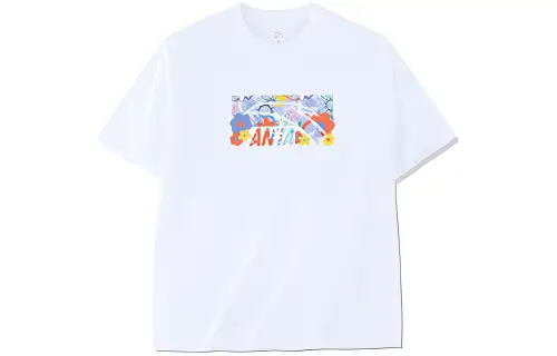ANTA Life Collection T Shirts Women's Snowflake White Crew Neck Moderate Straight Fit