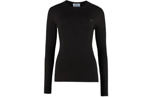 PRADA Knitwear Women's Black Crew Neck Moderate Other