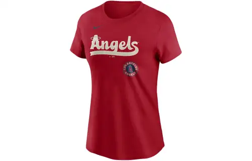 Nike City Connect Wordmark MLB Los Angeles Angels T Shirt Women's Red