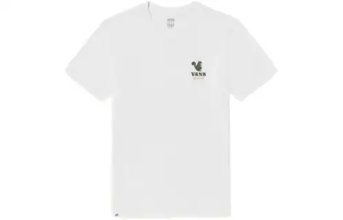 Vans T Shirts Women's White Crew Neck Moderate Straight Fit