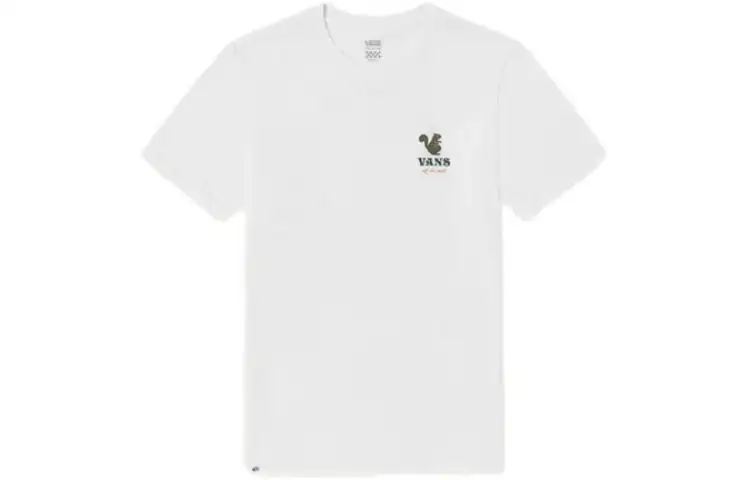 Vans T Shirts Women's White Crew Neck Moderate Straight Fit