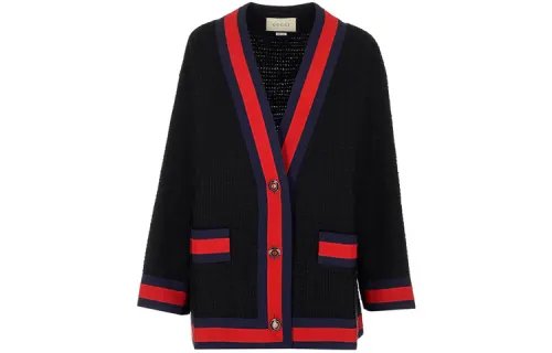 GUCCI Knitwear Women's Black V Neck Moderate