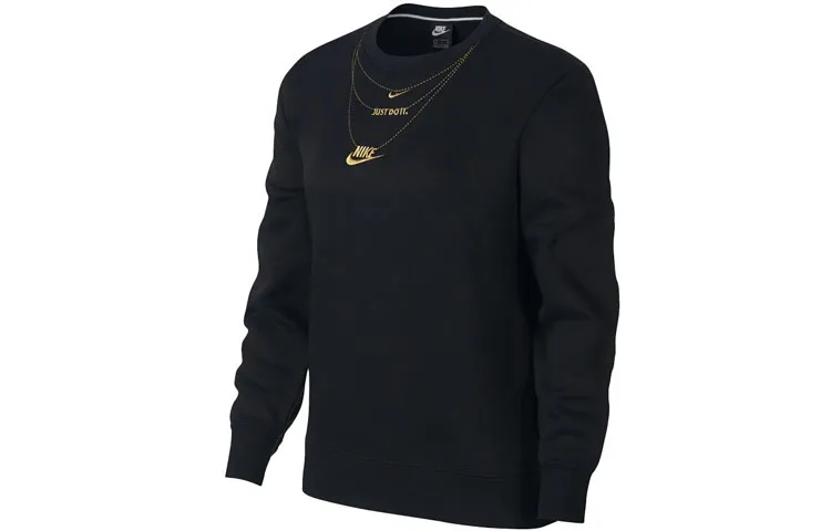 Nike Sportswear Fleece Lined Thermal Crew Neck Pullover Sweatshirt Women's Black