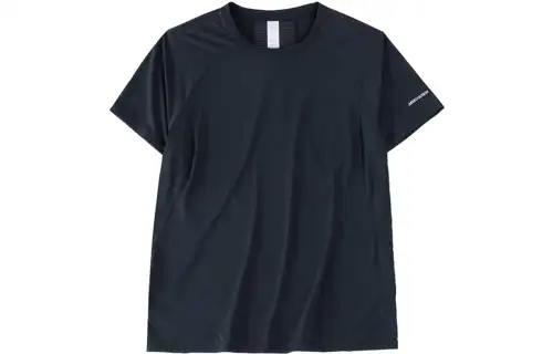 ANTA Champion Series T Shirts Women's Night Sea Black Crew Neck Moderate Straight Fit