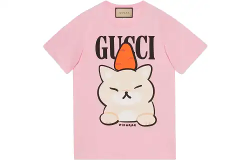 GUCCI Animal Print T Shirt Pink