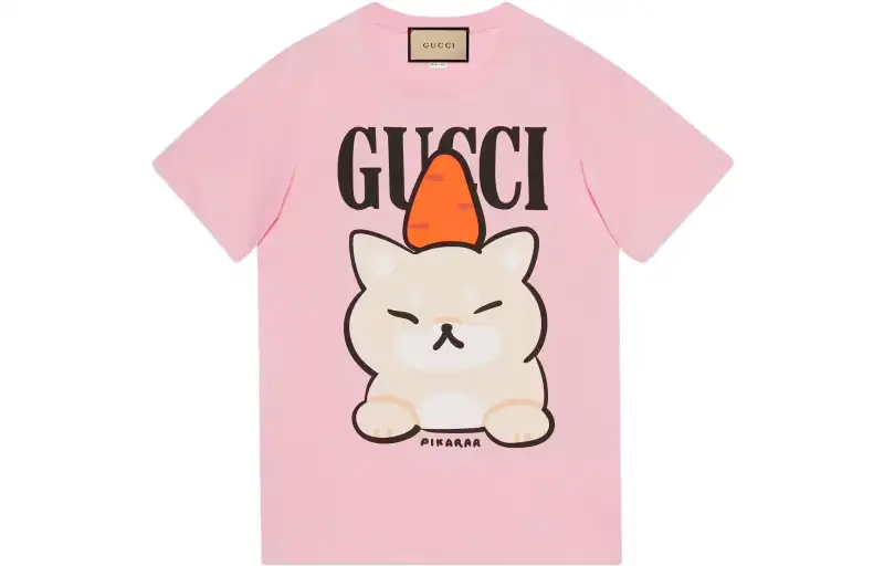 GUCCI Animal Print T Shirt Pink