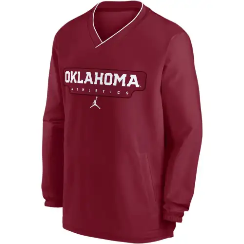 Jordan Oklahoma Sooners Sideline Men's Jordan College Long Sleeve Windshirt