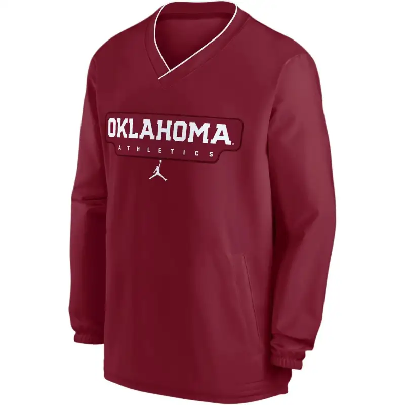 Jordan Oklahoma Sooners Sideline Men's Jordan College Long Sleeve Windshirt