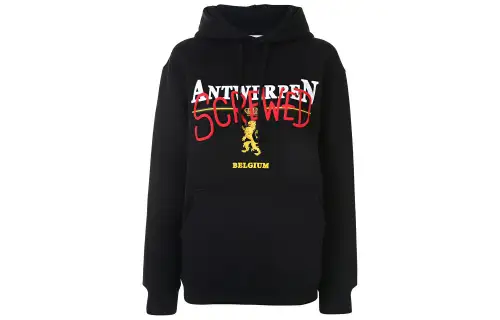 Vetements Sweatshirts Women's Black Hooded Moderate Regular