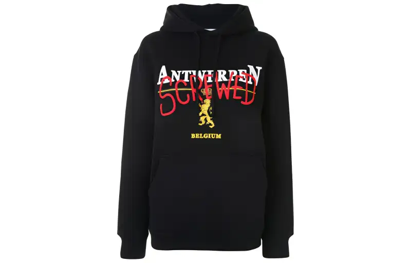 Vetements Sweatshirts Women's Black Hooded Moderate Regular