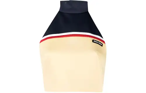 MIU MIU Camisoles Women's Ecru Moderate Halter Neck