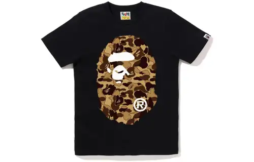 Bape Women'ss Cookie Camo 2 Big Ape Head Tee Black Brown